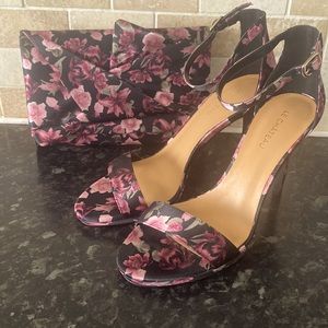 Le Chateau floral heels and clutch bag set